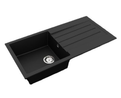 GRANMASTER FORTEA 100 INSET BLACK MASTERDURO SINGLE BOWL SINGLE DRAINER SINK, GRA0140